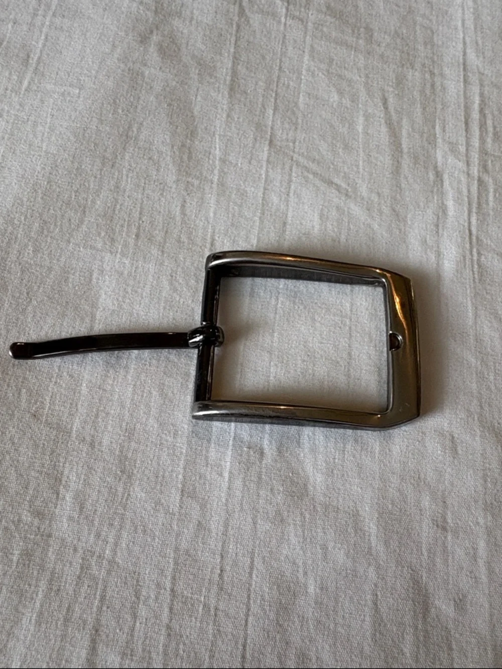 Silver Tone Metal Belt Buckle - Gunmetal